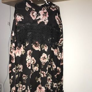 Grey Floral Dress- Size Sm